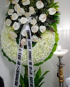 A Pure White Funeral Wreath