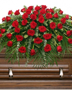 Red casket