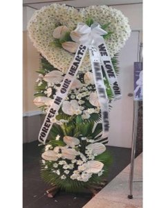 White Anthuriums Heart Spray